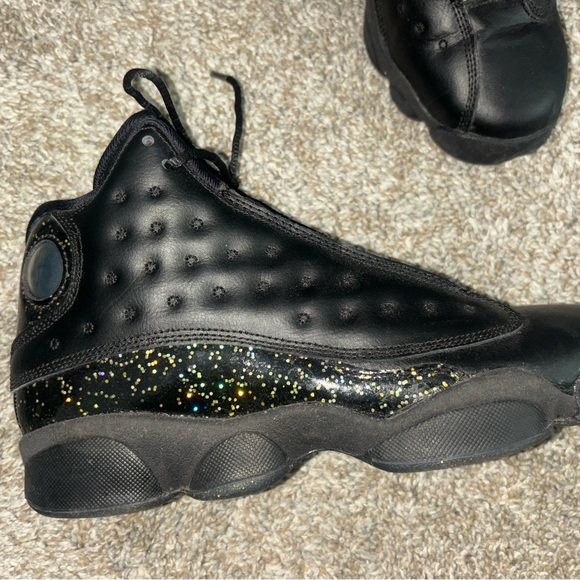 Gold and silver sparkly Jordan 13s - Picture 3 of 4